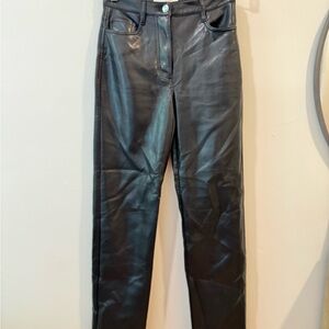 Melina Aritzia Black Faux Leather Pants